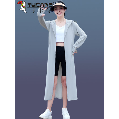 啄木鳥防紫外線女士防曬衣長款全身防曬服女款2025新款夏季薄外套