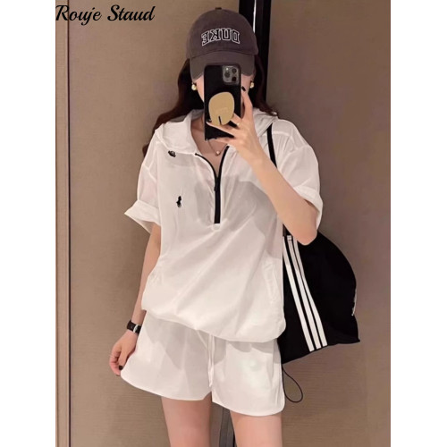 Rouje Staud時尚休閒套裝女夏季減齡搭配一整套防曬衣短褲兩件套