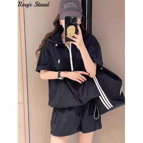 Rouje Staud時尚休閒套裝女夏季減齡搭配一整套防曬衣短褲兩件套