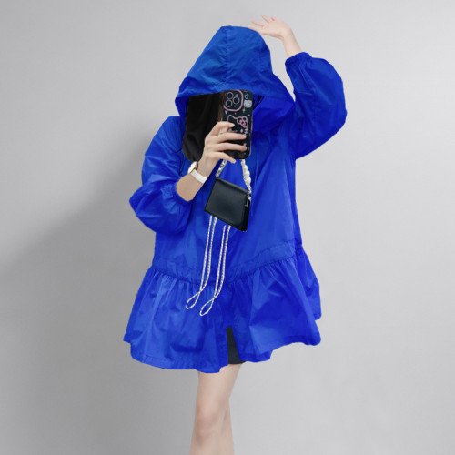 克萊因藍防紫外線防曬衣女款2025新款巨好看的高級感防曬服外套夏