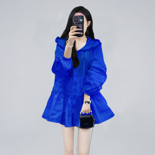 克萊因藍防紫外線防曬衣女款2025新款巨好看的高級感防曬服外套夏