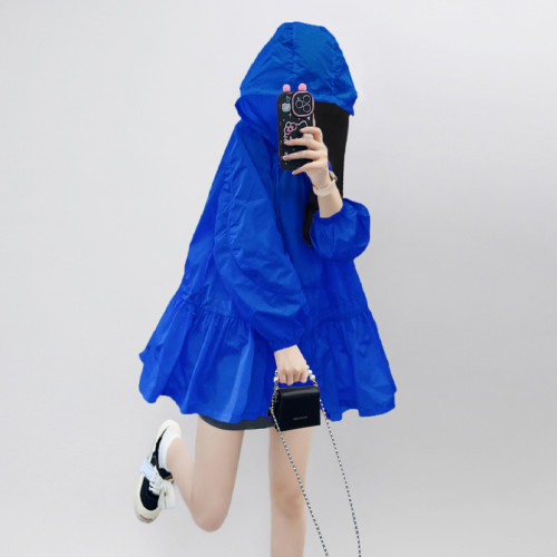 克萊因藍防紫外線防曬衣女款2025新款巨好看的高級感防曬服外套夏