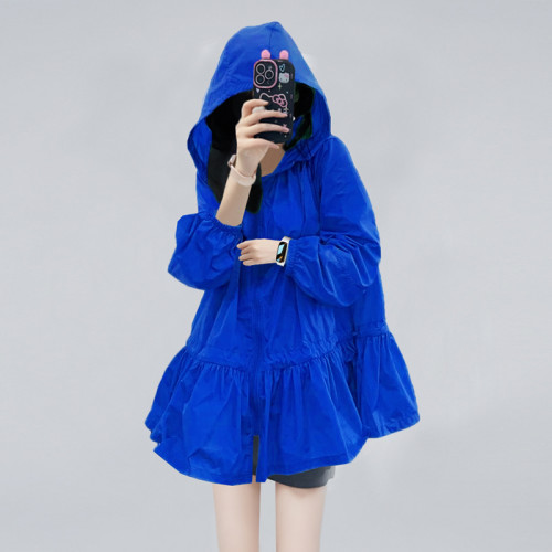 克萊因藍防紫外線防曬衣女款2025新款巨好看的高級感防曬服外套夏