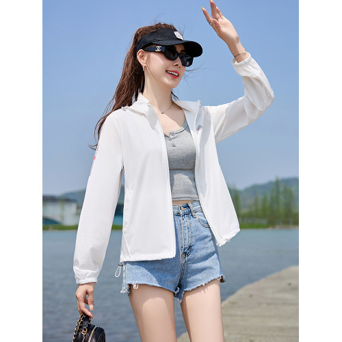 休閒防曬衣女修身2025夏季新款時尚戶外運動防曬服冰絲涼感薄外套
