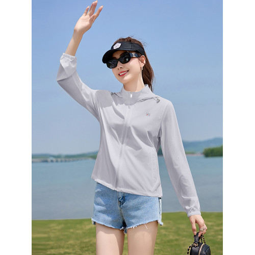 休閒防曬衣女修身2025夏季新款時尚戶外運動防曬服冰絲涼感薄外套