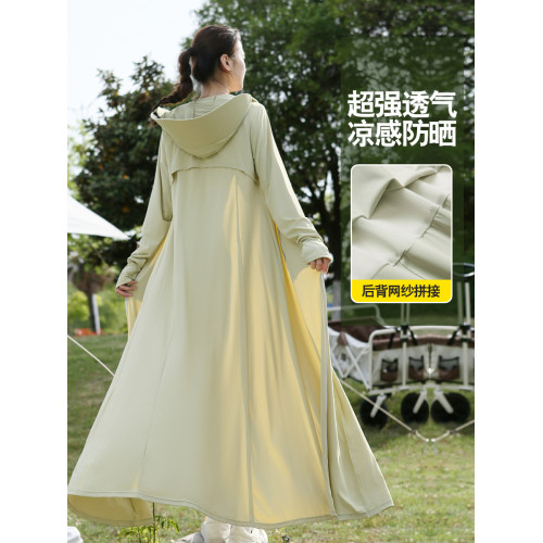 原紗防曬衣女長款冰絲夏季2025新款全身防紫外線超長修身薄防曬服