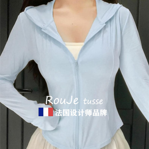 Rouje tusse收腰冰絲透氣防曬衣女防紫外線輕薄防曬服短外套夏季