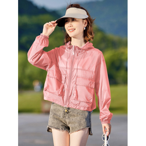 時尚休閒防曬衣女短款2025夏季新款寬松透氣小個子防曬服輕薄外套