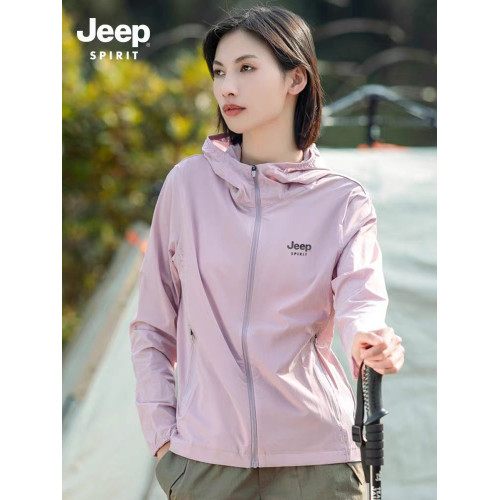 JEEP吉普夏季新款冰絲防紫外線風衣外套薄款防曬服戶外防曬衣女款