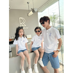 親子裝夏裝短袖POLO衫一家三口母女洋氣高級夏天母子四口網紅夏季