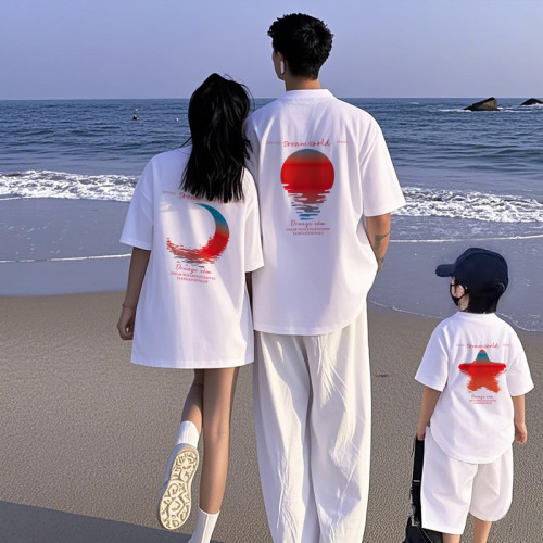 純棉親子裝高級夏裝一家三口四口夏季母子女裝2025新款潮短袖T恤