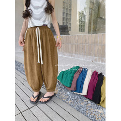 女童褲子兒童夏季防蚊褲2025新款夏天寬鬆休閒褲冰絲夏裝薄款長褲