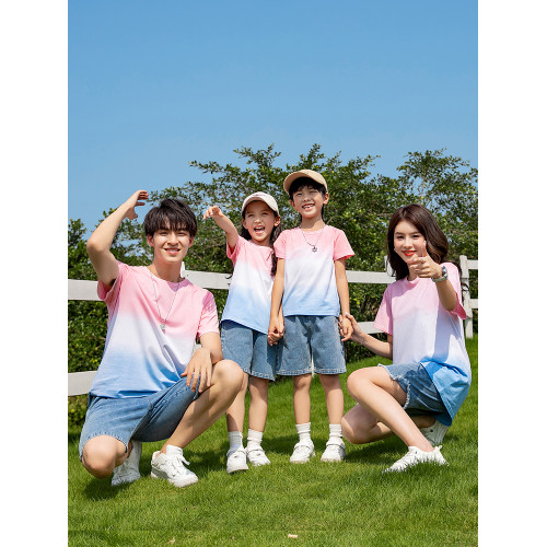 親子裝夏2025新款一家三口母女母子t恤套裝四口夏季洋氣高級家庭