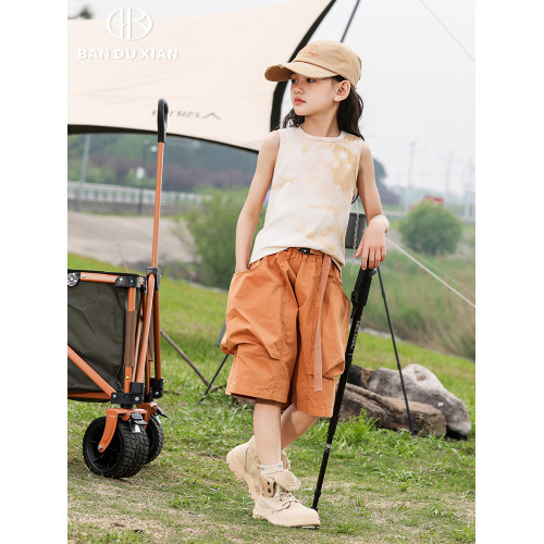 親子裝女童無袖背心夏裝薄款2025新款洋氣女孩中大童韓版t恤上衣