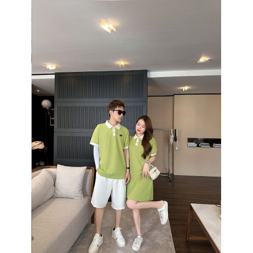 簡約炸街親子裝母女連衣裙一家三口嬰兒百天T恤母子洋氣夏款短袖