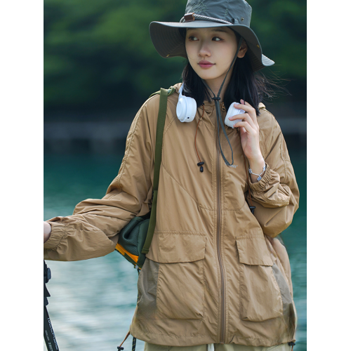 大碼防紫外線戶外專業防曬衣女夏季薄款透氣速乾寬松山系沖鋒衣潮