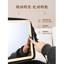 化妝包女2025新款可攜式帶鏡子LED燈補光大容量手提出差旅行收納箱