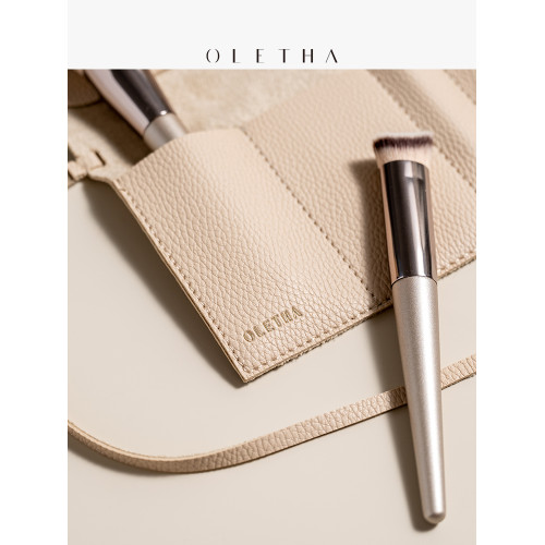 OLETHA新款輕奢皮質化妝刷具專用隨身卷袋旅行可攜式防塵收納小包