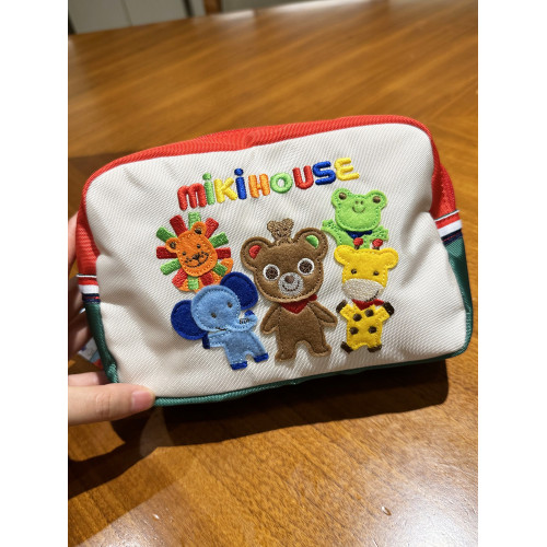 miki新款小型帆布包女化妝包收納包手拿包卡通刺綉洗漱包兒童筆袋