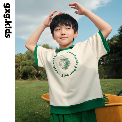 [親子裝]gxgkids童裝兒童T恤連衣裙Polo領25夏母女裝洋氣親子短袖