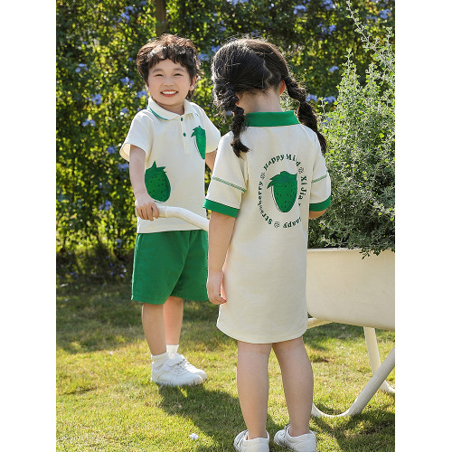 親子裝一家三口2025新款母女母子四口夏裝POLO連衣裙洋氣套裝夏季