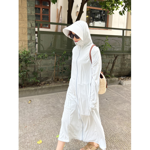 冰絲長款防曬衣全身防曬防紫外線電動車防曬服UPF50+防紫外線