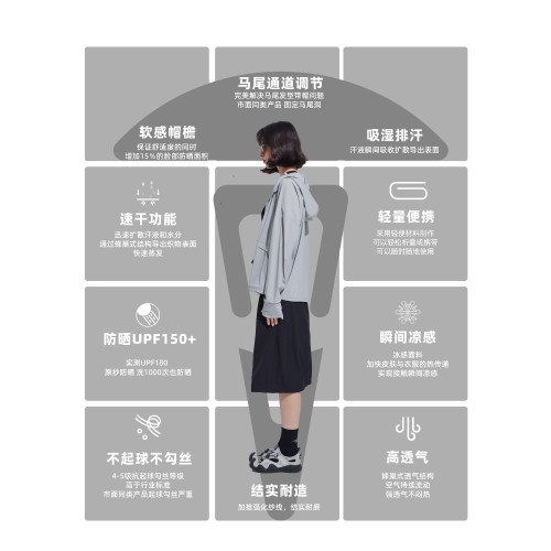 Tnv速乾日系涼感UPF50寬松防曬衣服紫外線戶外透氣百搭女士夏款薄