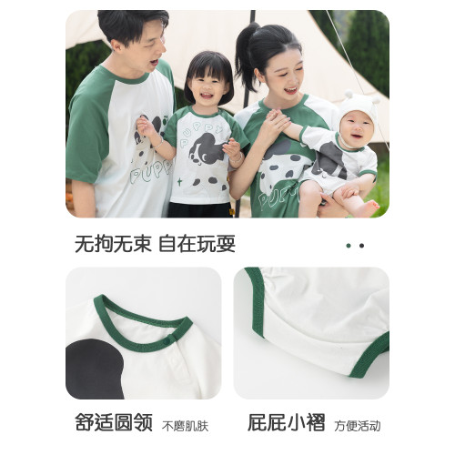 WHYLOOK不一樣親子裝一家三口四口夏裝嬰兒連體衣包屁衣寶寶t恤