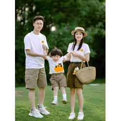 不一樣的親子裝一家三口母子裝2024新款短袖t恤母女裝夏季親子t恤