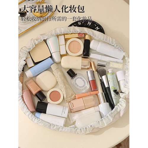 懶人化妝包女ins可攜式大容量化妝品收納包旅行防水袋抽繩洗漱包
