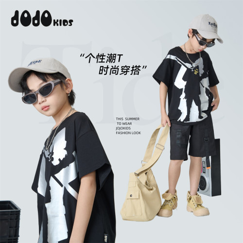 jojo童裝男女童夏裝短袖t恤新西遊ip聯名款中大童潮牌個性親子裝
