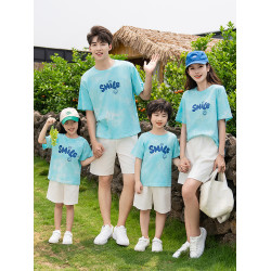親子裝夏裝一家三口母女2025新款夏天母子t恤短袖套裝高級感夏季