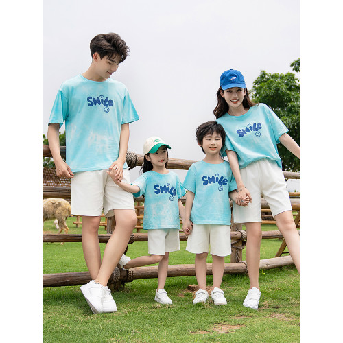 親子裝夏裝一家三口母女2025新款夏天母子t恤短袖套裝高級感夏季