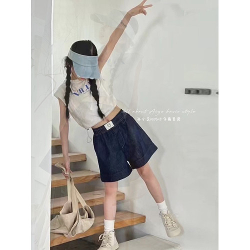 童裝女童牛仔短褲兒童褲子2025夏裝新款女大童寬鬆百搭休閒褲熱褲