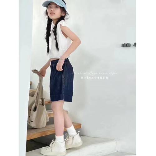 童裝女童牛仔短褲兒童褲子2025夏裝新款女大童寬鬆百搭休閒褲熱褲
