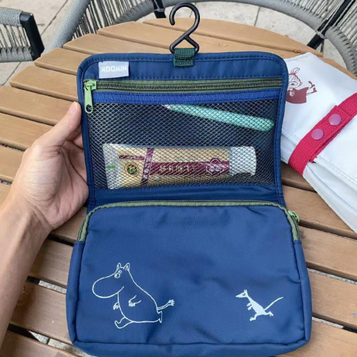 日系姆明阿美印花旅行洗漱包懸掛式分區收納包家用男女防水化妝包