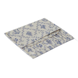 野梔原創美妝刷包手工法式復古浪漫藍色印花旅遊可攜式化妝刷收納包