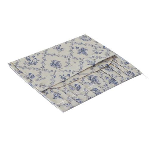 野梔原創美妝刷包手工法式復古浪漫藍色印花旅遊可攜式化妝刷收納包