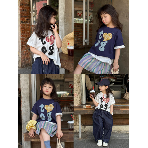 柒號童倉女童韓版設計感短袖T恤夏裝新款兒童寬鬆休閒可愛上衣潮
