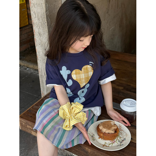 柒號童倉女童韓版設計感短袖T恤夏裝新款兒童寬鬆休閒可愛上衣潮