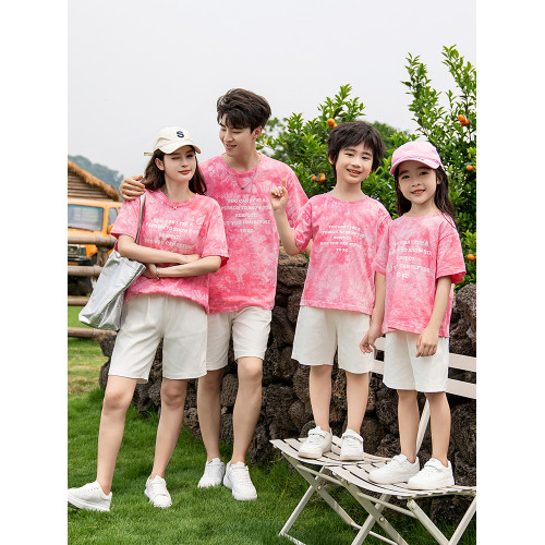 親子裝短袖t恤夏天一家三口四口幼兒園活動運動會母子套裝夏季