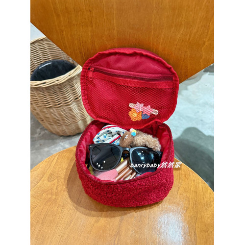 日系可愛卡通阿美毛絨手提化妝包大容量洗漱包充電器收納包