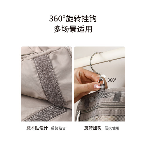 FaSoLa化妝包女可攜式分區大容量旅行收納袋折曡外出化妝品洗漱包