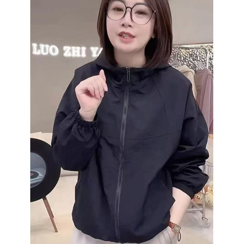 時尚防曬衣女外套2025春夏季新款薄款純色休閒百搭連帽防曬服上衣