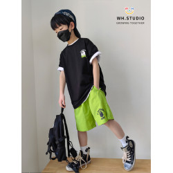 威廉家|福利親子裝日系潮牌BP高定中大童兒童全棉短袖T恤速乾短褲