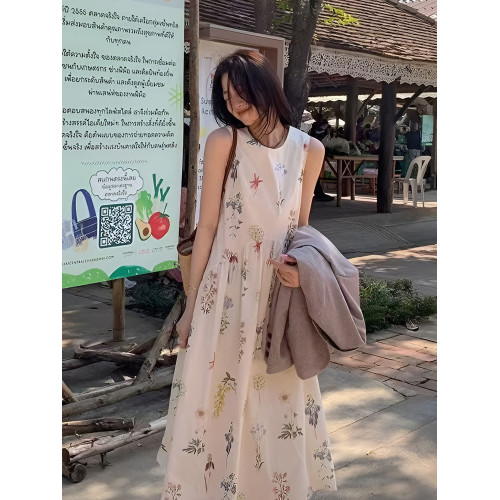 親子裝一家三口高級感夏季法式母女短袖連衣裙海邊度假兒童花襯衫
