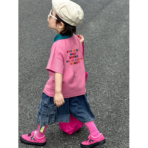 親子裝夏母子母女裝短袖高級一家三口四口Polo衫旅遊度假兒童t恤