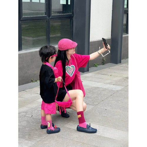 高級親子裝夏母女母子t恤一家三口四口短袖炸街洋氣男童女寶度假