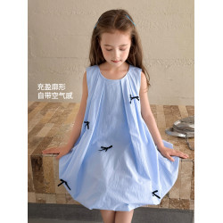 圖圖小象童裝女童夏連衣裙2026新款兒童a字裙顯瘦遮肉背心裙女孩