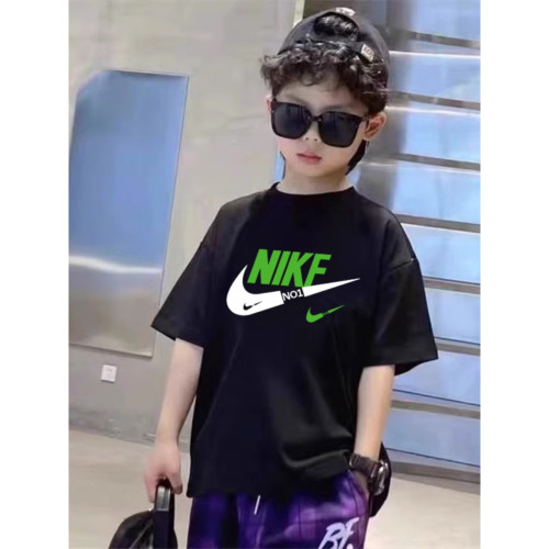 潮牌2025夏裝新款兒童紅色上衣純棉體恤男童短袖T恤女童親子裝8